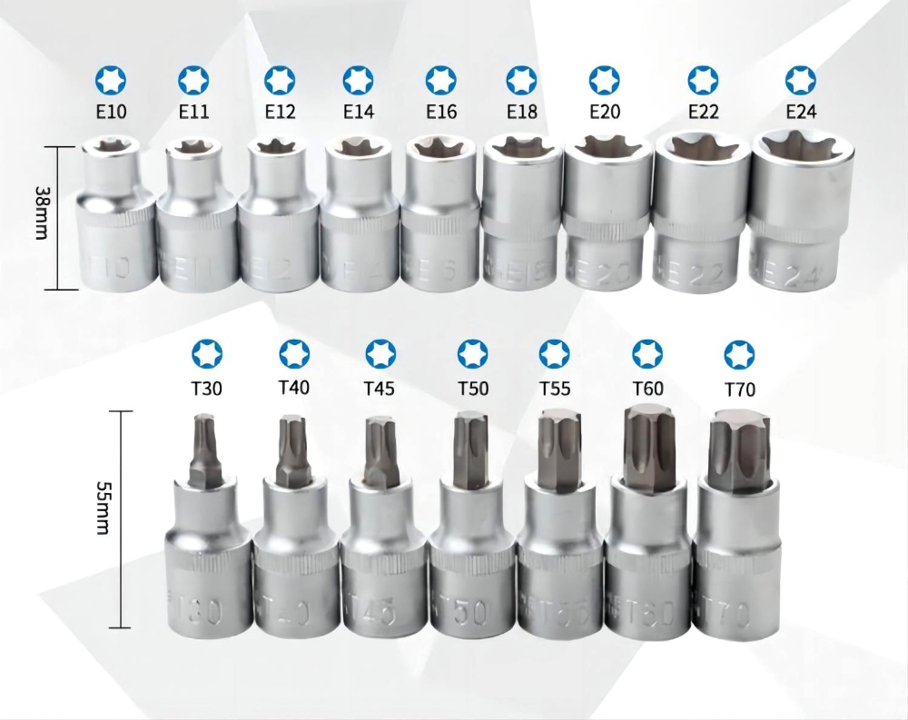 16pcs Torx Bit Set 1/2″Dr