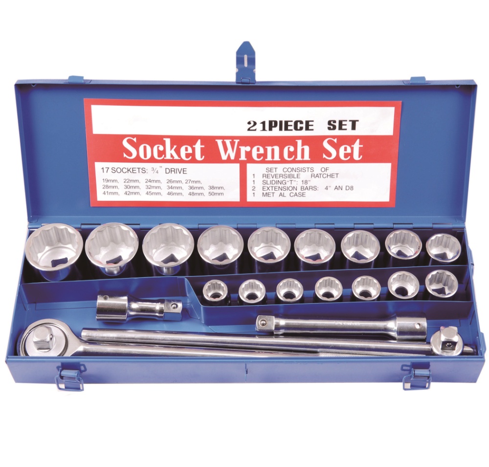 21PCS Heavy Duty Socket Set 3/4″Dr