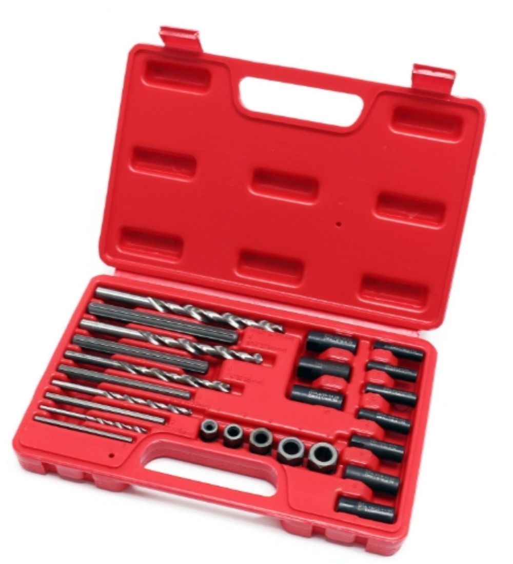 25PC Screw Extractor/Drill & Guide Set Extracts screws and bolts