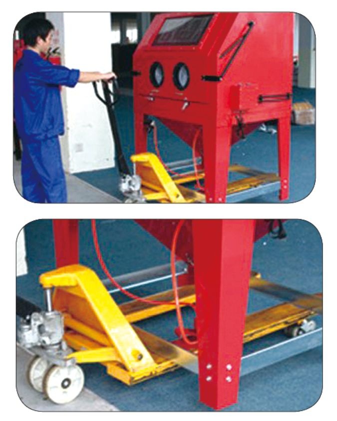 990L Cabinet Sandblaster Industrial-quality Pistol-grip Blassting Gun-foot-pedal Operated