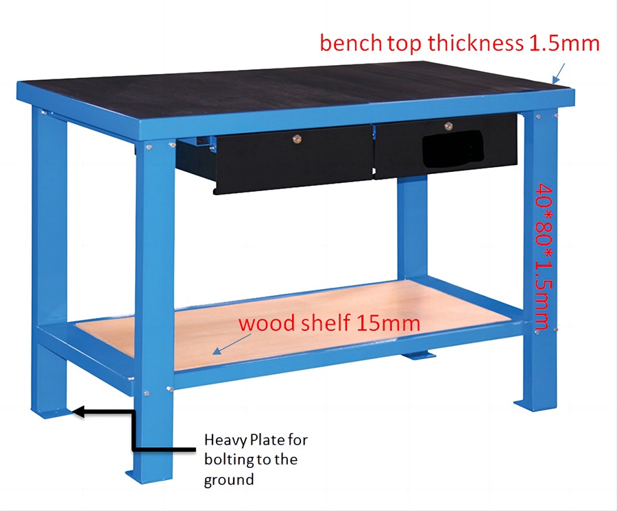 Workbench 60″x 25″x 33.5″ Capacity 900lbs