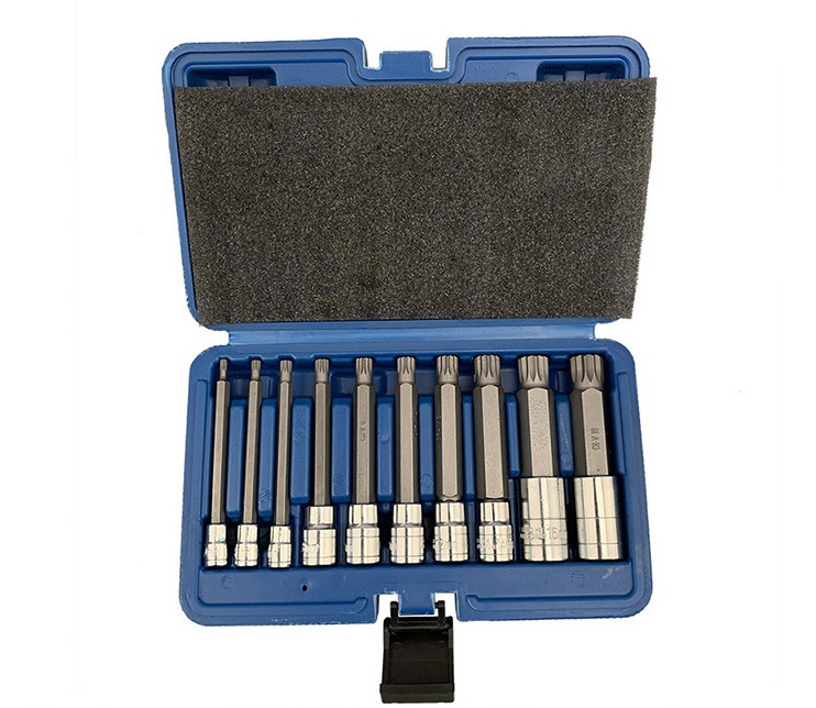 10pcs Socket Bit Set-M type 1/4″&3/8″&1/2″Dr