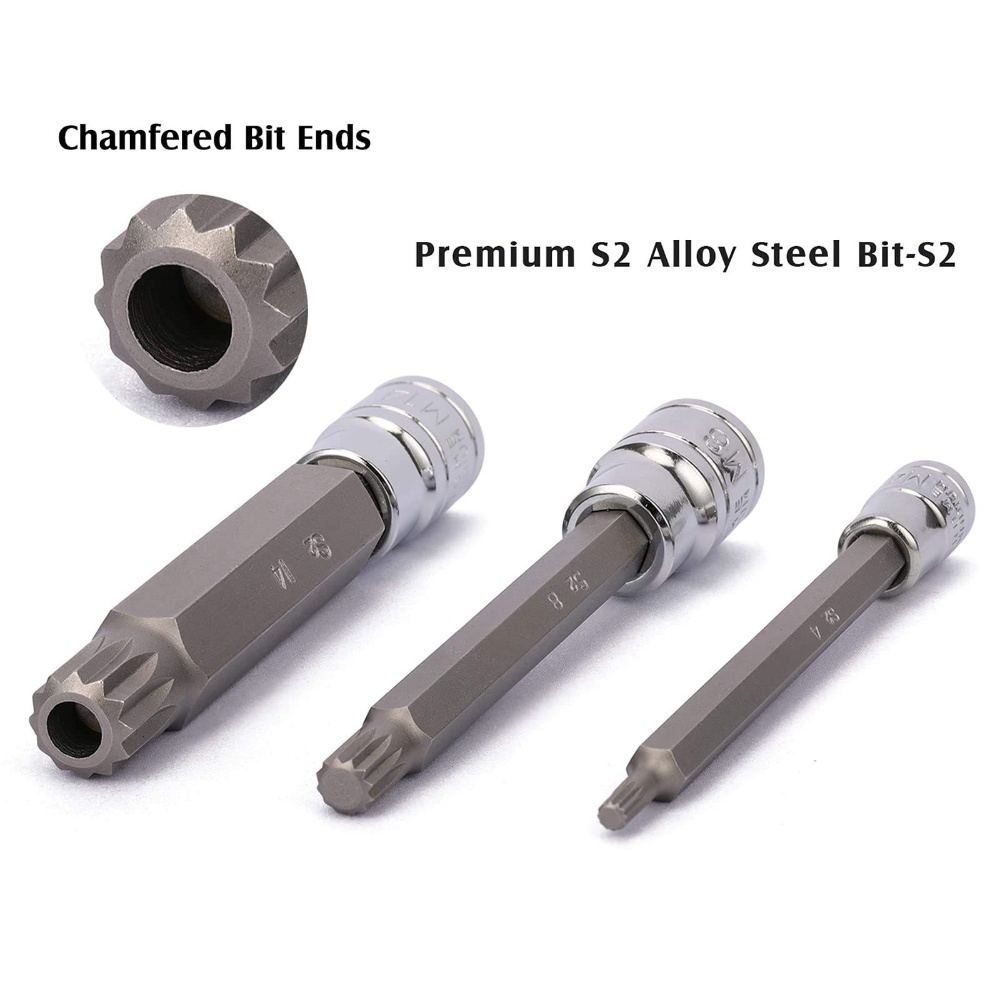 10pcs Socket Bit Set-M type 1/4″&3/8″&1/2″Dr