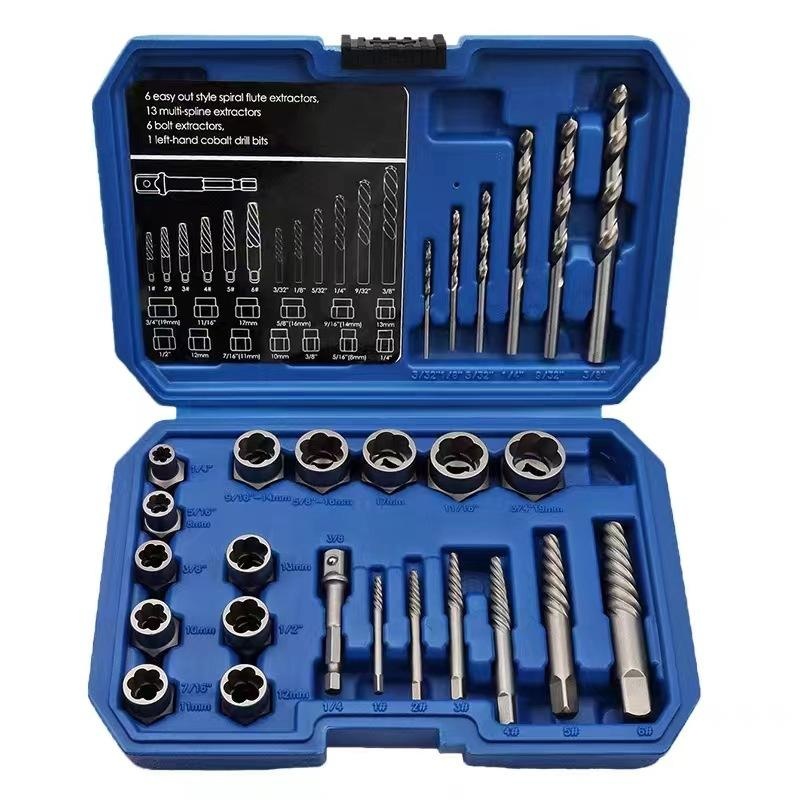 Damaged Bolt Nut Screw Remover Extractor Removal Set–26PC/35PC/49PC