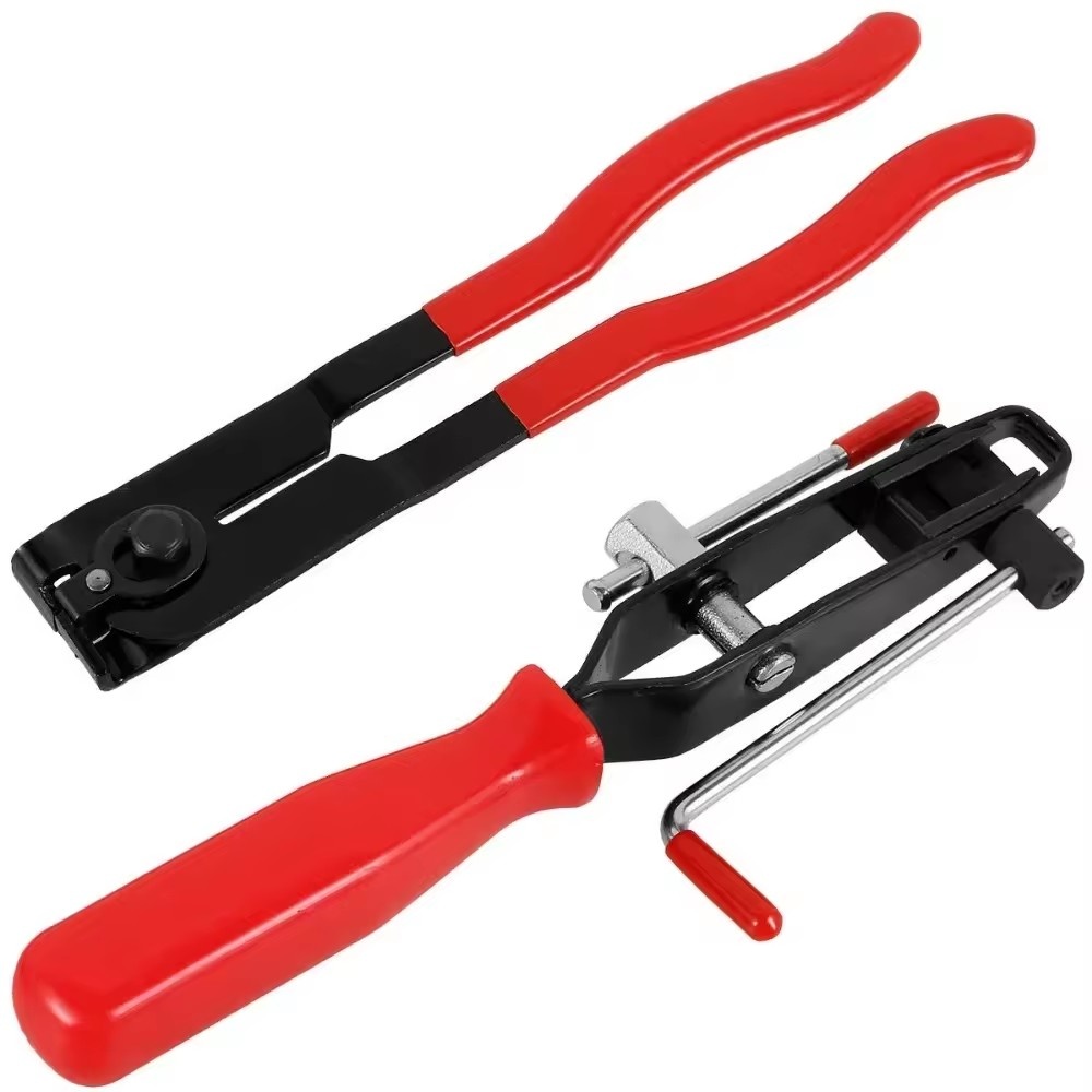 2pcs Auto CV Joint Boot Hose Clamp Pliers Ear Type Car Banding Tool Kit Set Automotive Hose Axle Plier with Cutter