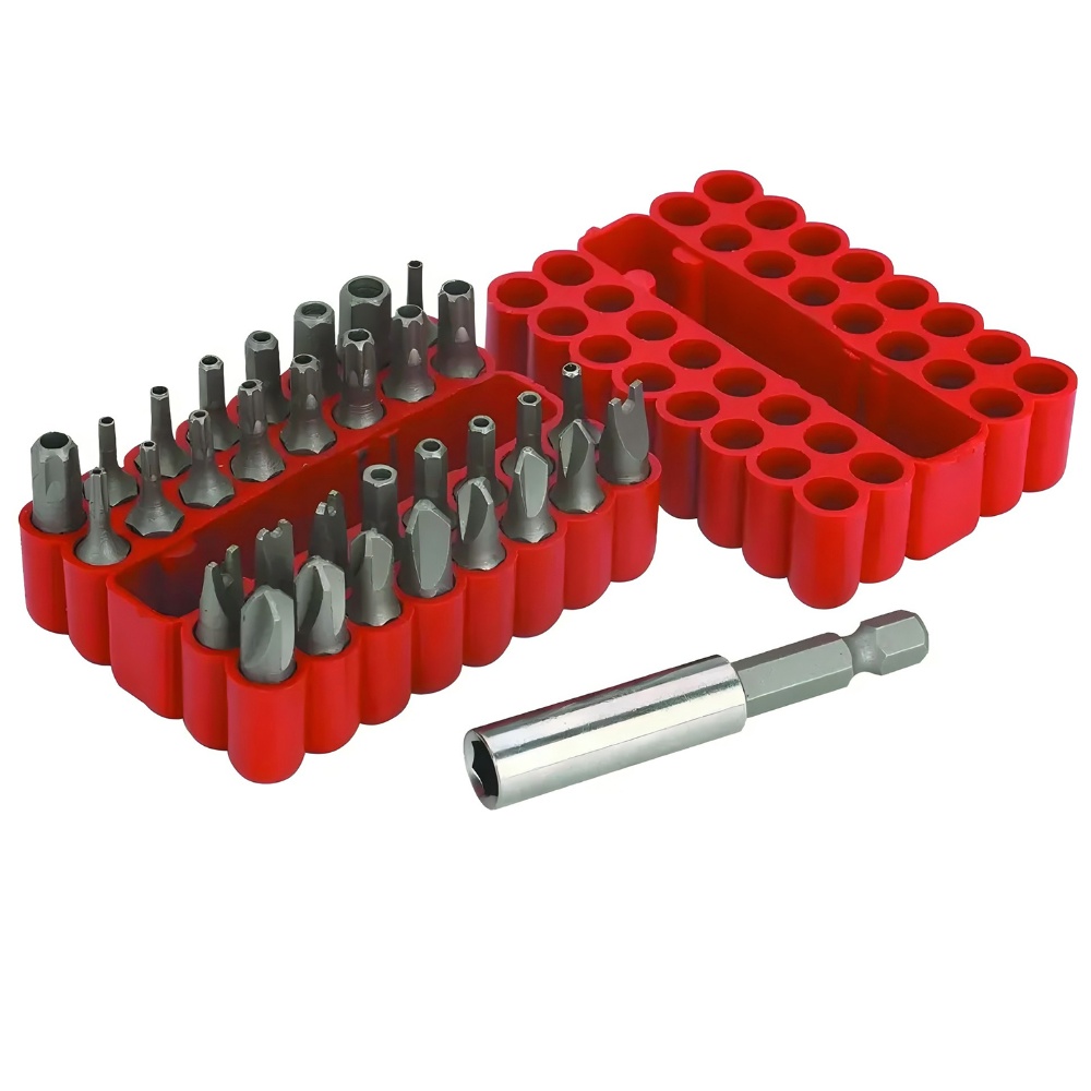 33-Piece Security Screw Bits with Magnetic Extension Bit Holder