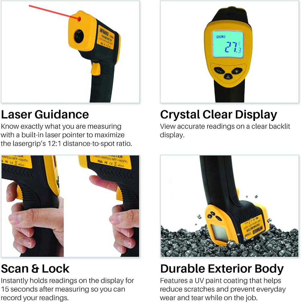 Digital Infrared Thermometer -50℃～550℃ (-58℉~1022℉)